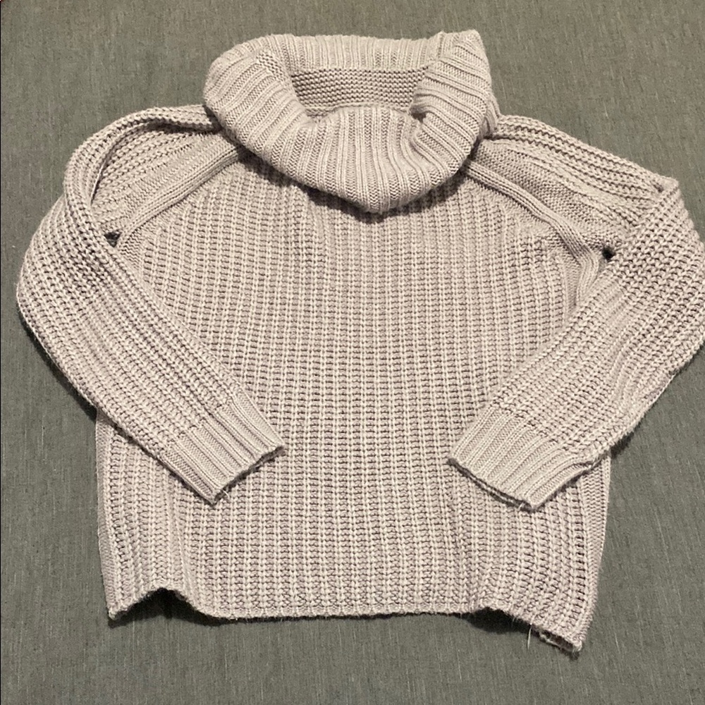 Charlotte Russe Purple Chunky Knit Turtleneck Sweater